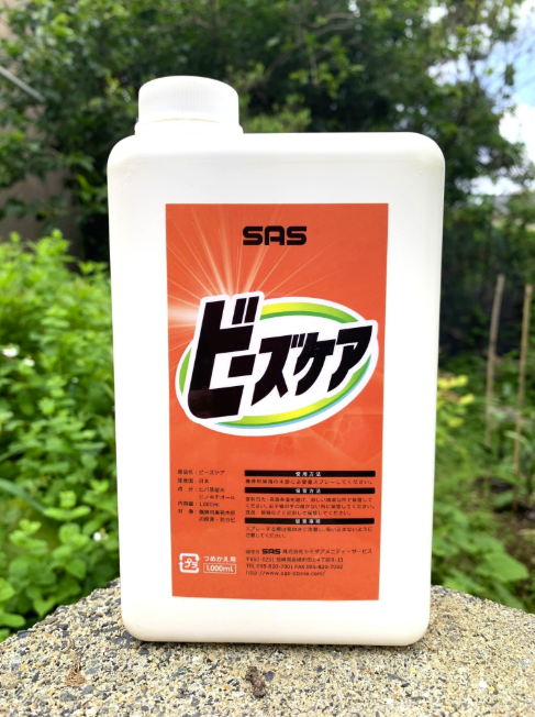 ニホンミツバチの巣箱の除菌・抗菌・防カビに効果テキメン！「ビーズケア」詰め替えタイプ1000ml