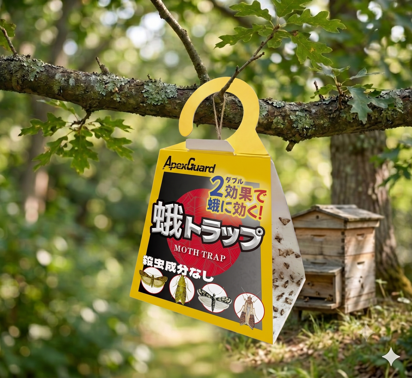 スムシの成虫駆除用フェロモントラップ大容量【5枚入り】ースムシの成虫のツヅリガを誘引フェロモンでキャッチ！